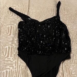 SHEIN Black Sequin Bodysuit size 2XL #411